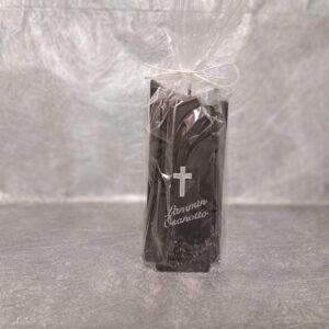 Muistokynttilä holvi musta risti pitkä