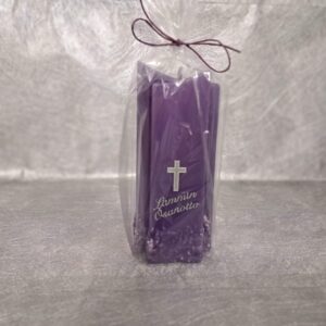 Muistokynttilä holvi violetti risti pitkä