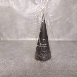 Muistokynttilä kartio musta risti