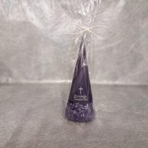 Muistokynttilä kartio violetti risti